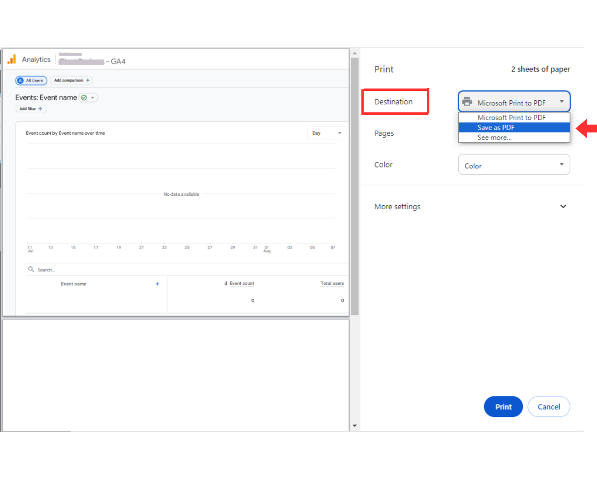 Using Google Chrome to remove permissions from PDFs: After clicking Print, select Save as PDF
