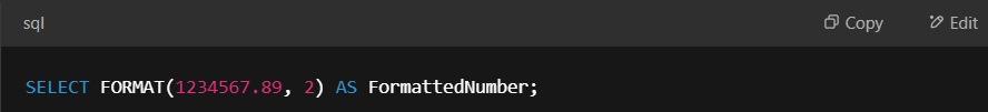 Example of FORMAT() function.