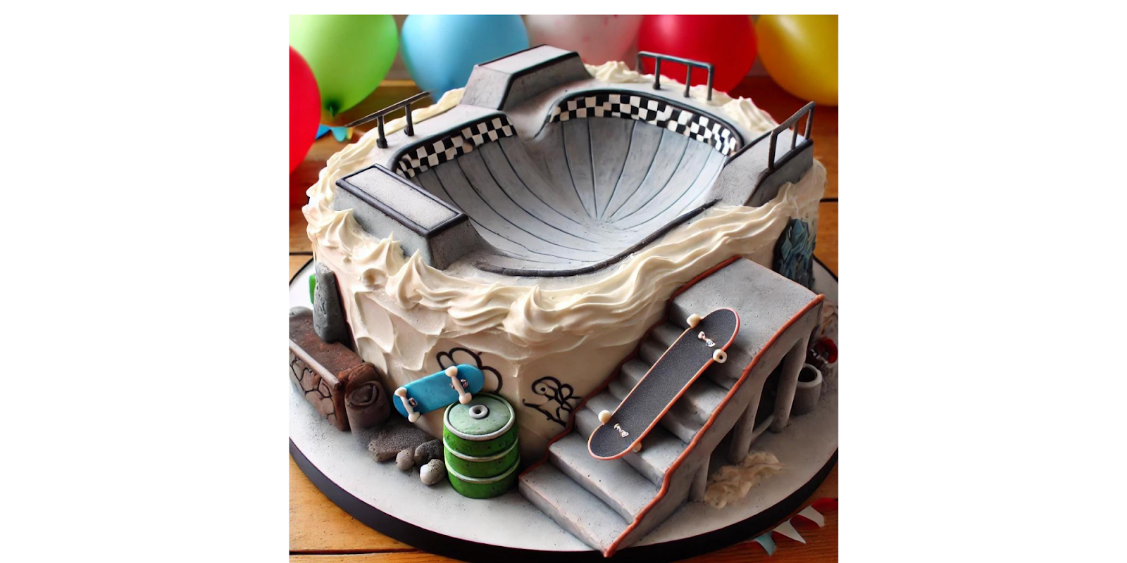 3. Skatepark-Themed Cake