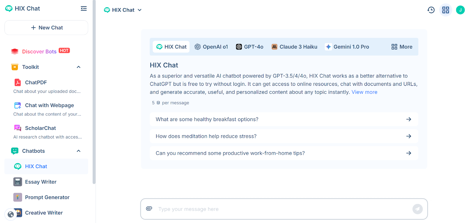 HIX Chat Review Free AI Chatbot with Real-Time Online Capabilities