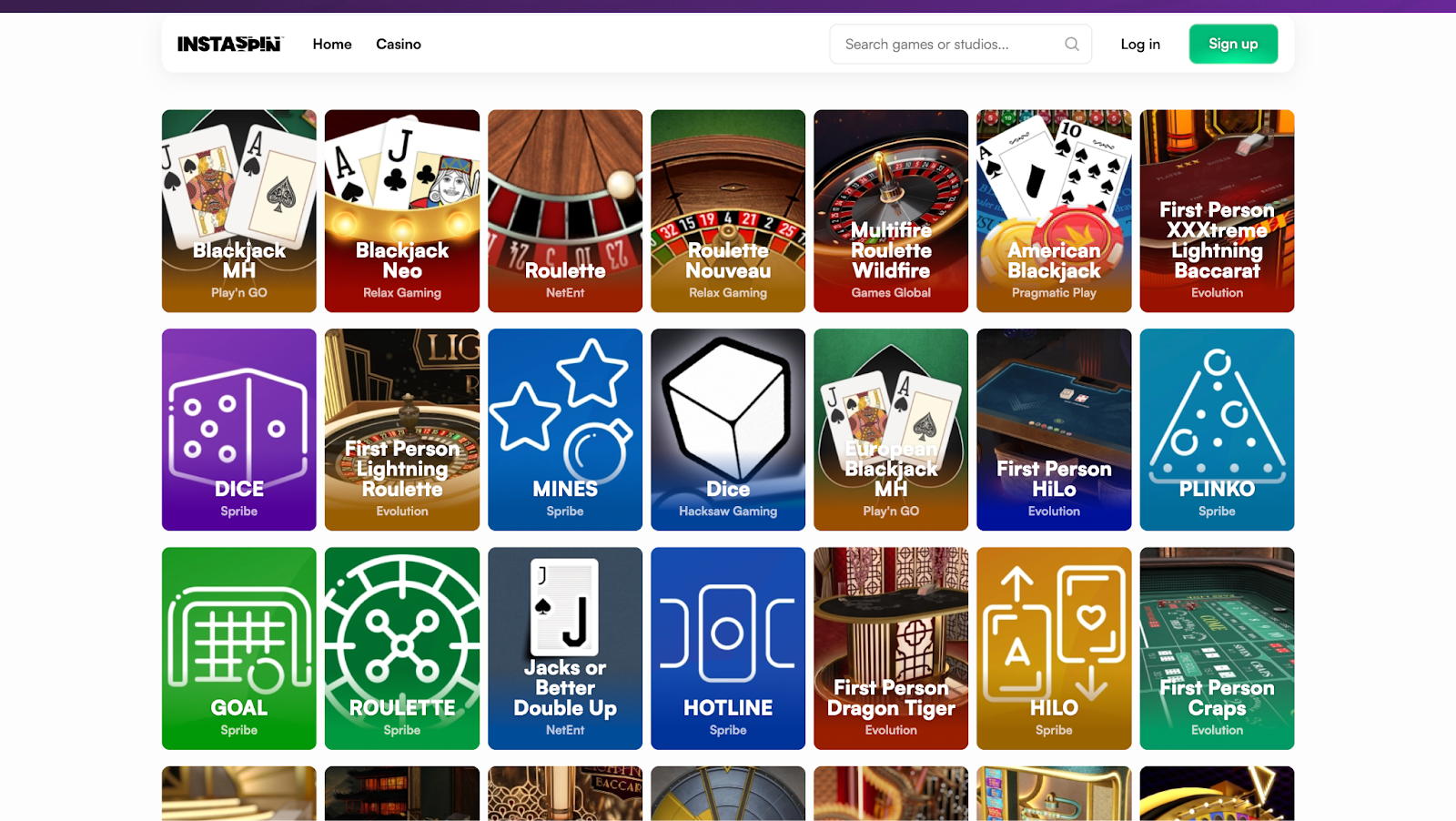 InstaSpin - casinos not on Gamban