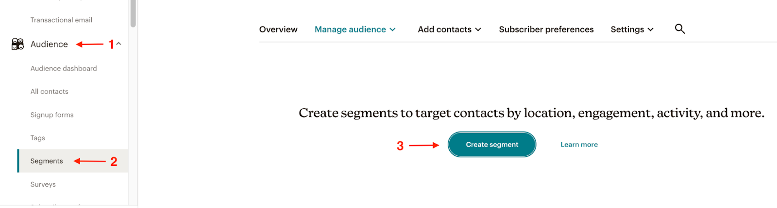 segment customers in Mailchimp