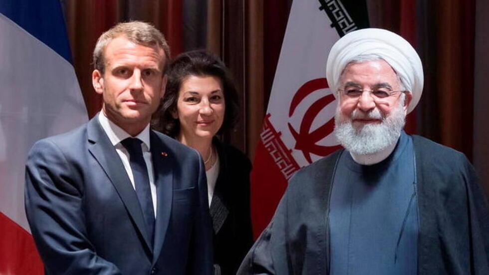 Emmnanuel Macron et Hassan Rohani, en septembre 2019.