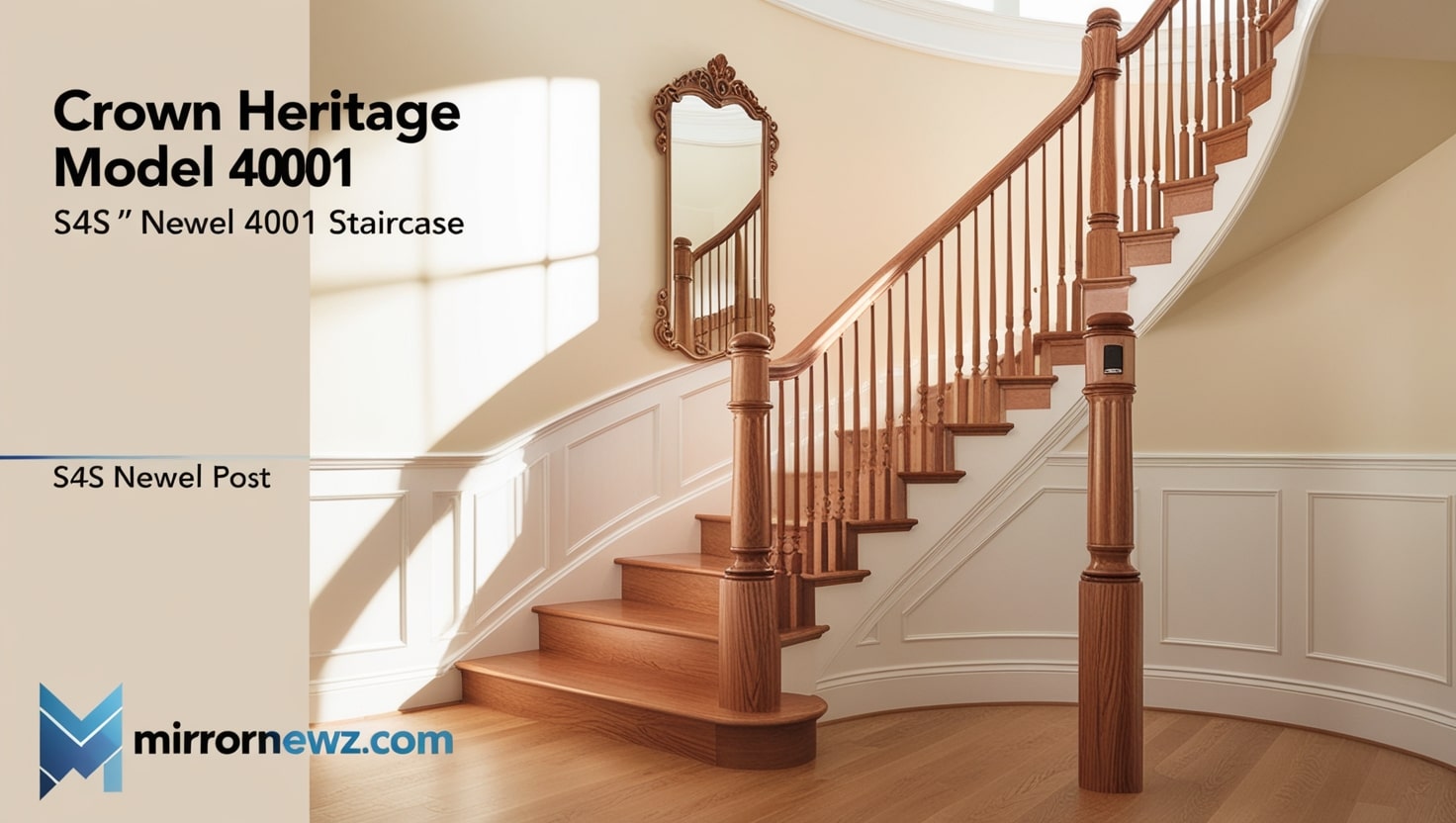 Crown Heritage Model 4001 S4S Newel Plain 96'' Red Oak