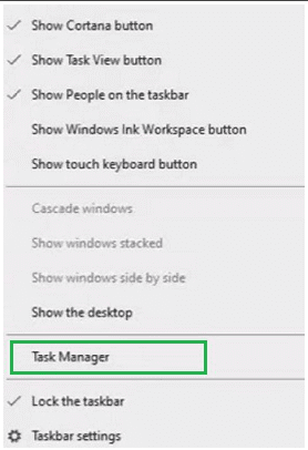 Click on Task Manager from the list of options