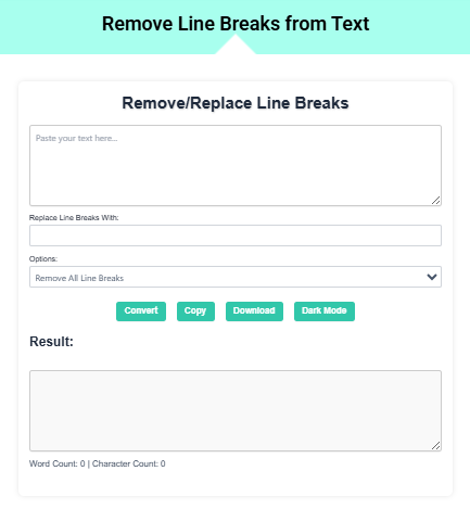 Remove Line Breaks Tool