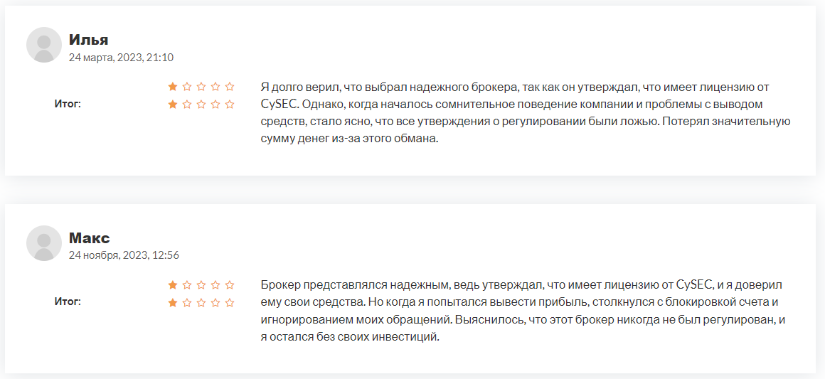 Cysec отзывы
