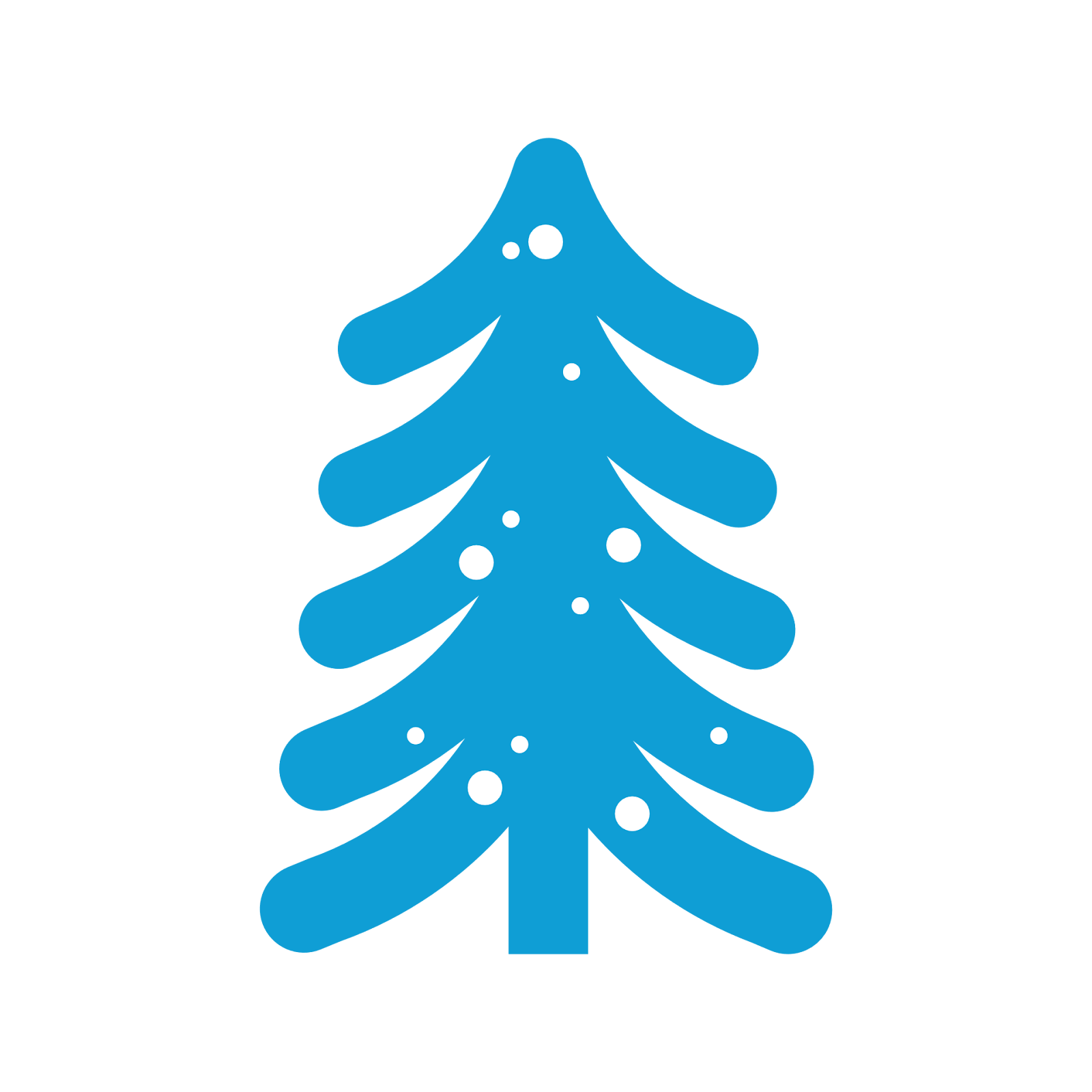 A pine tree with snowflakes