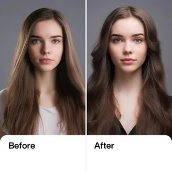 A Lady's Hair Before and After Using Argan Oil