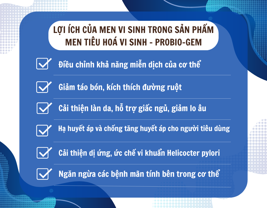 Men tiêu hoá vi sinh - ProBio-Gem - Sản phẩm hỗ trợ hệ tiêu hoá - Prife