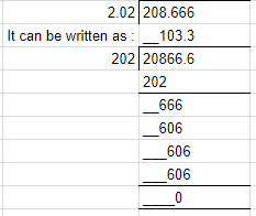 Dividing a decimal number by a decimal number