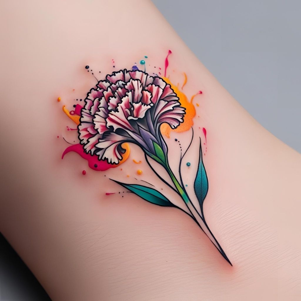 Abstract Carnation Tattoo