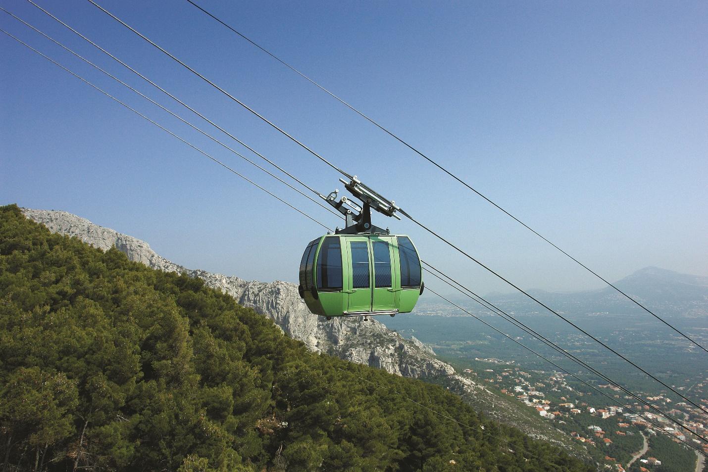 A gondola on a cable car

Description automatically generated