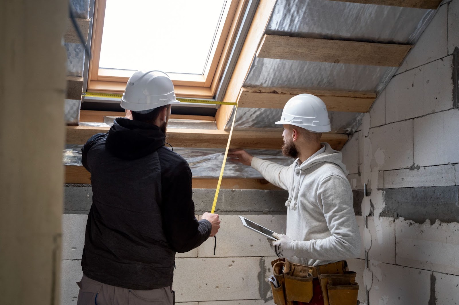 Contractors installing insulation to winterize Vancouver senior's home