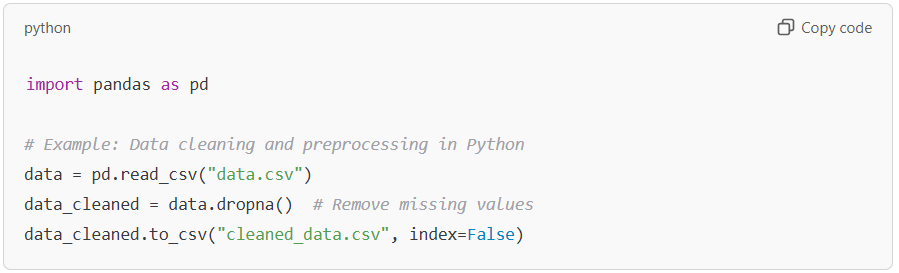 Code for preprocessing data in Python