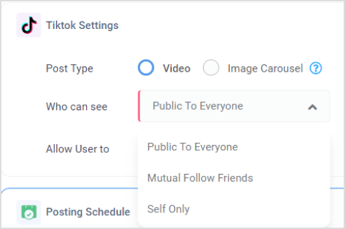 Select new privacy settings