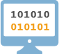 An icon shows a computer screen with the binary numbers: 101010; 010101.<br />