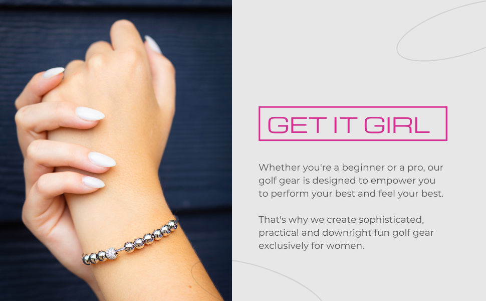 Golf counter bracelet on wrist, silver sterling barcelet