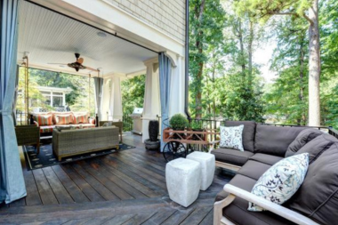 inspiring porch layouts to transform your outdoor living space l shaped sofa on composite deck custom built michigan