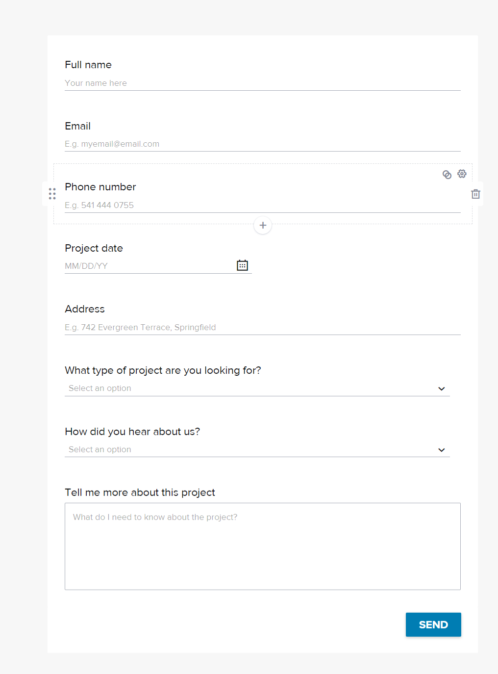 HoneyBook Contact Forms