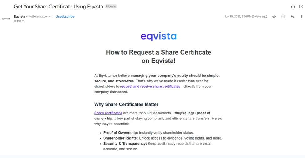 email news at Eqvista 