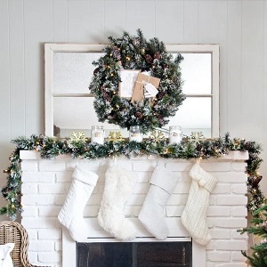 Christmas mantel daylight