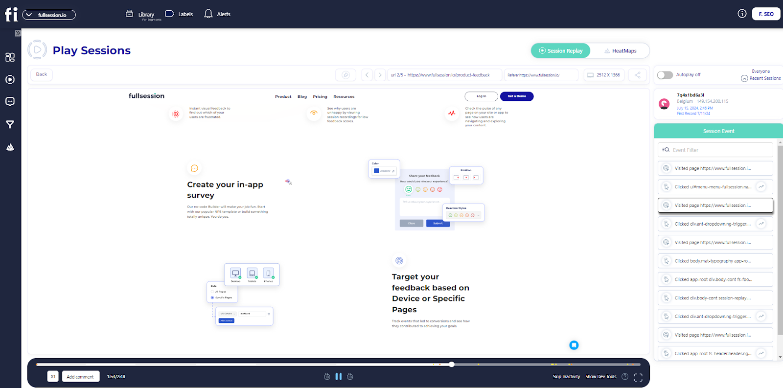 FullSession session recording and replay tools