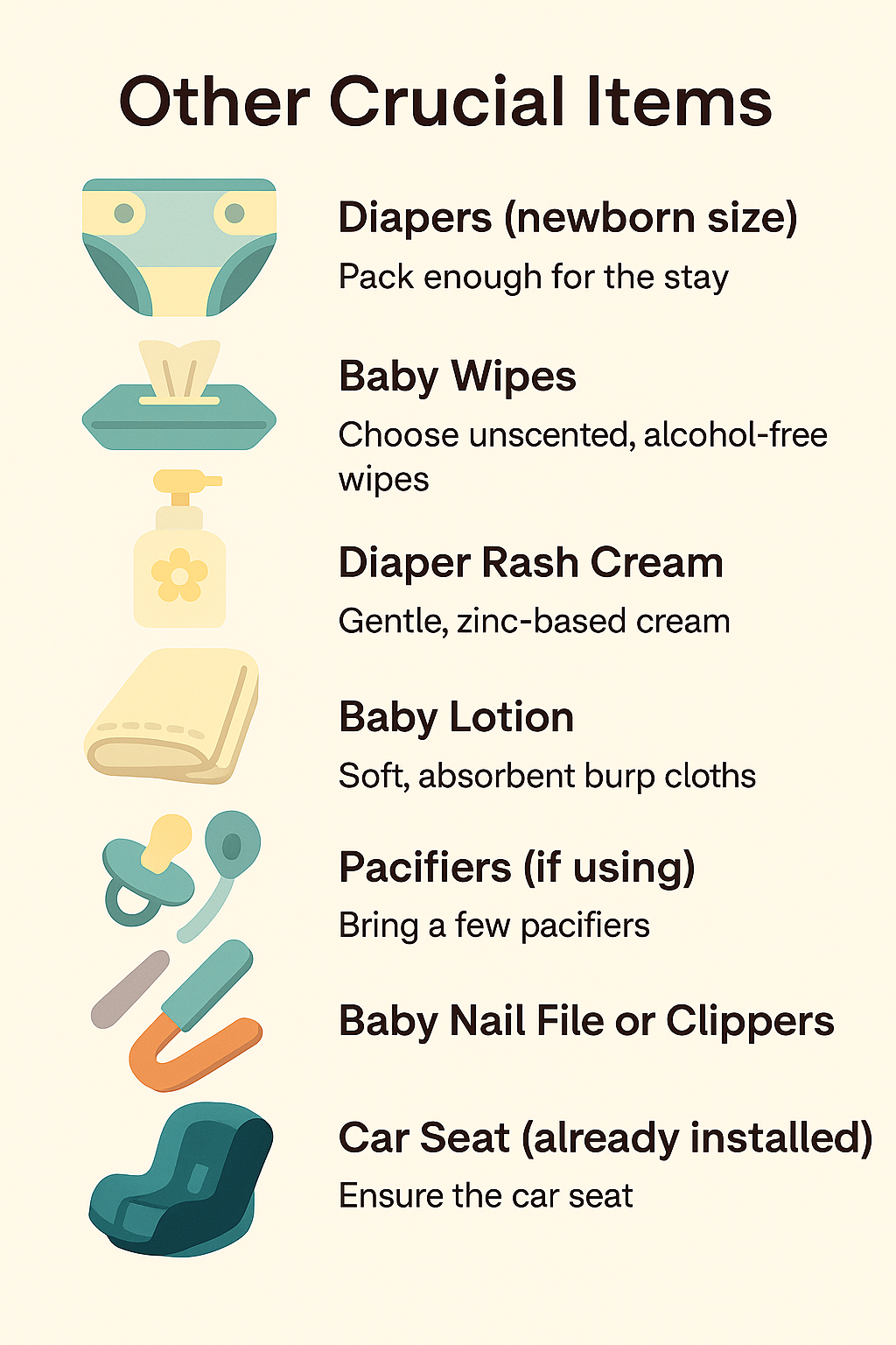 Other Crucial Items for Newborns