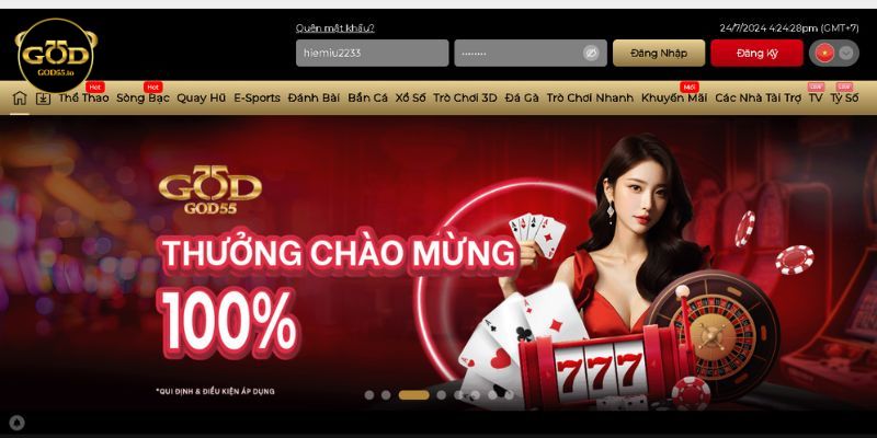 Hướng dẫn đăng ký tài khoản live casino GOD55