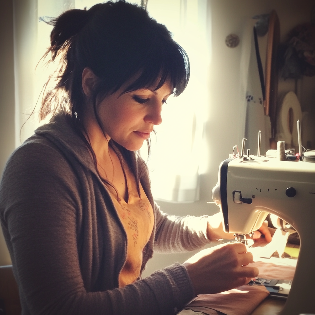 A  woman sewing | Source: Midjourney