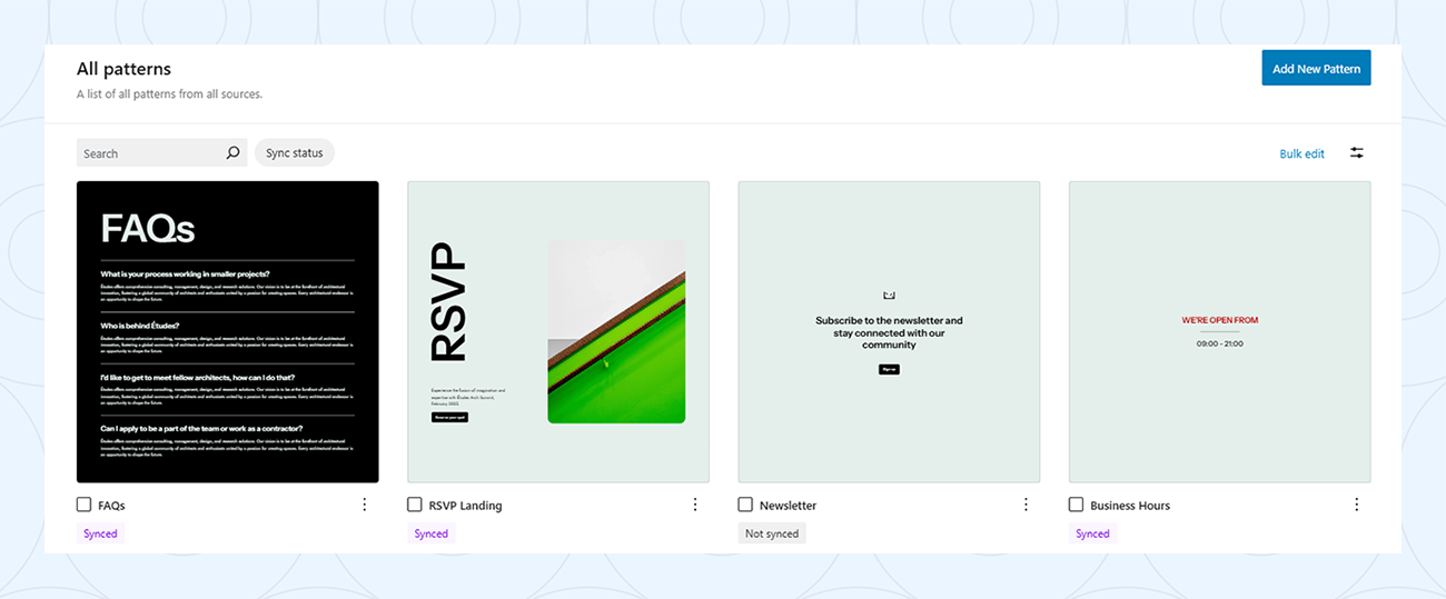 Synced and Unsynced Patterns in WordPress