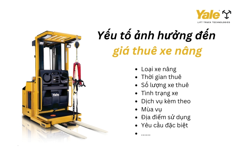 các yếu tố ảnh hưởng đến giá thuê xe nâng