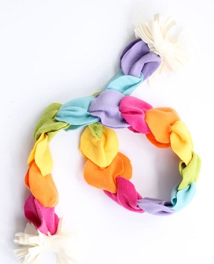 no sew rainbow fleece scarf 15