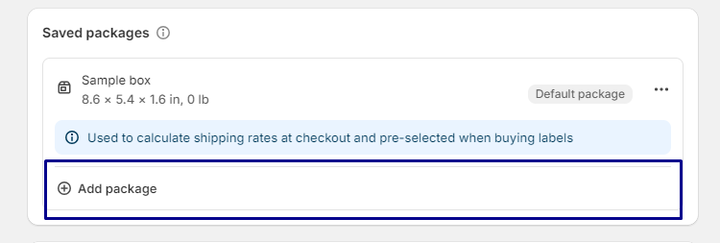 Add Shipping Packages shopify