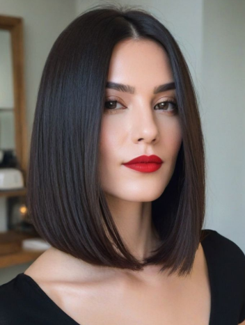 A women with long bob hair style