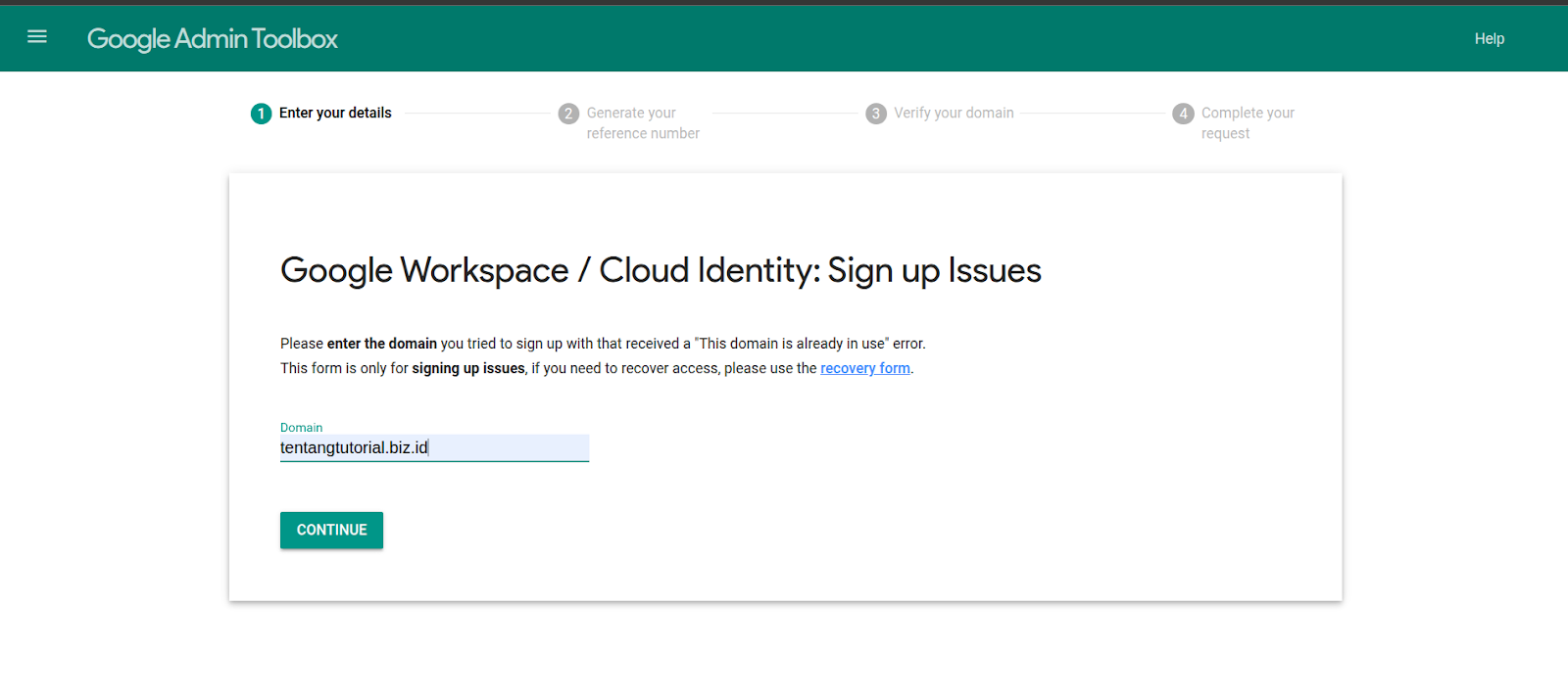 Cara Request Penghapusan Akun Google Workspace Melalui Domain Recovery