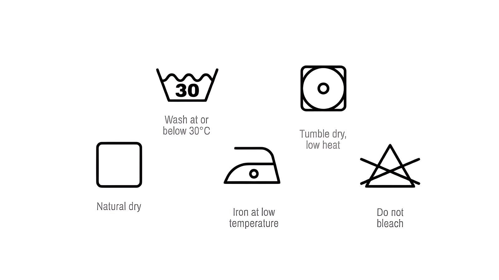 nylon-elastane care label symbols