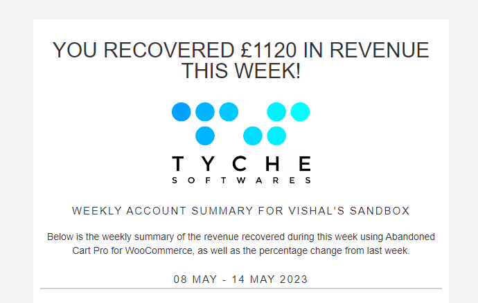 Email Report - Tyche Softwares Documentation