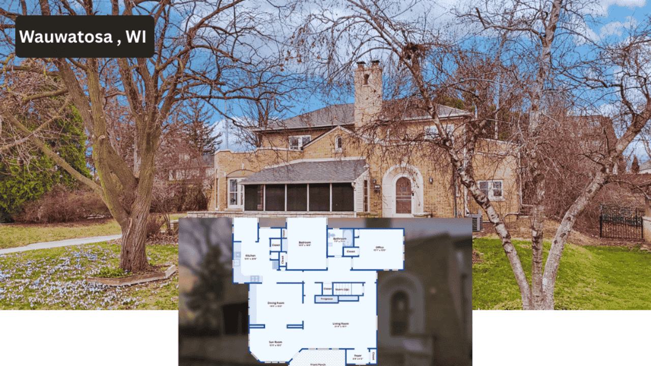 Tour This 3,766 Sq Ft Mediterranean Colonial in Wauwatosa, WI with Historic Charm and Courtyard Garden