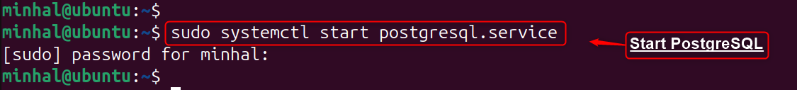 sudo systemctl start postgresql.service
