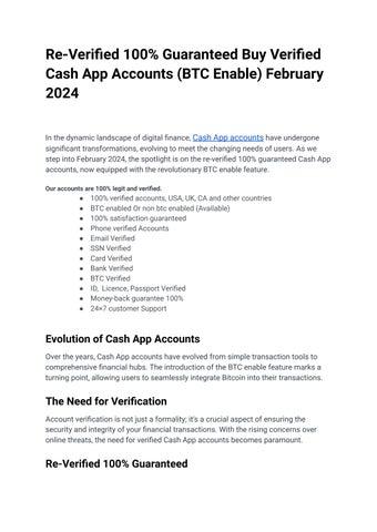 Buy Verified BTC-Enabled Cash App Accounts 2024: Secure Now!