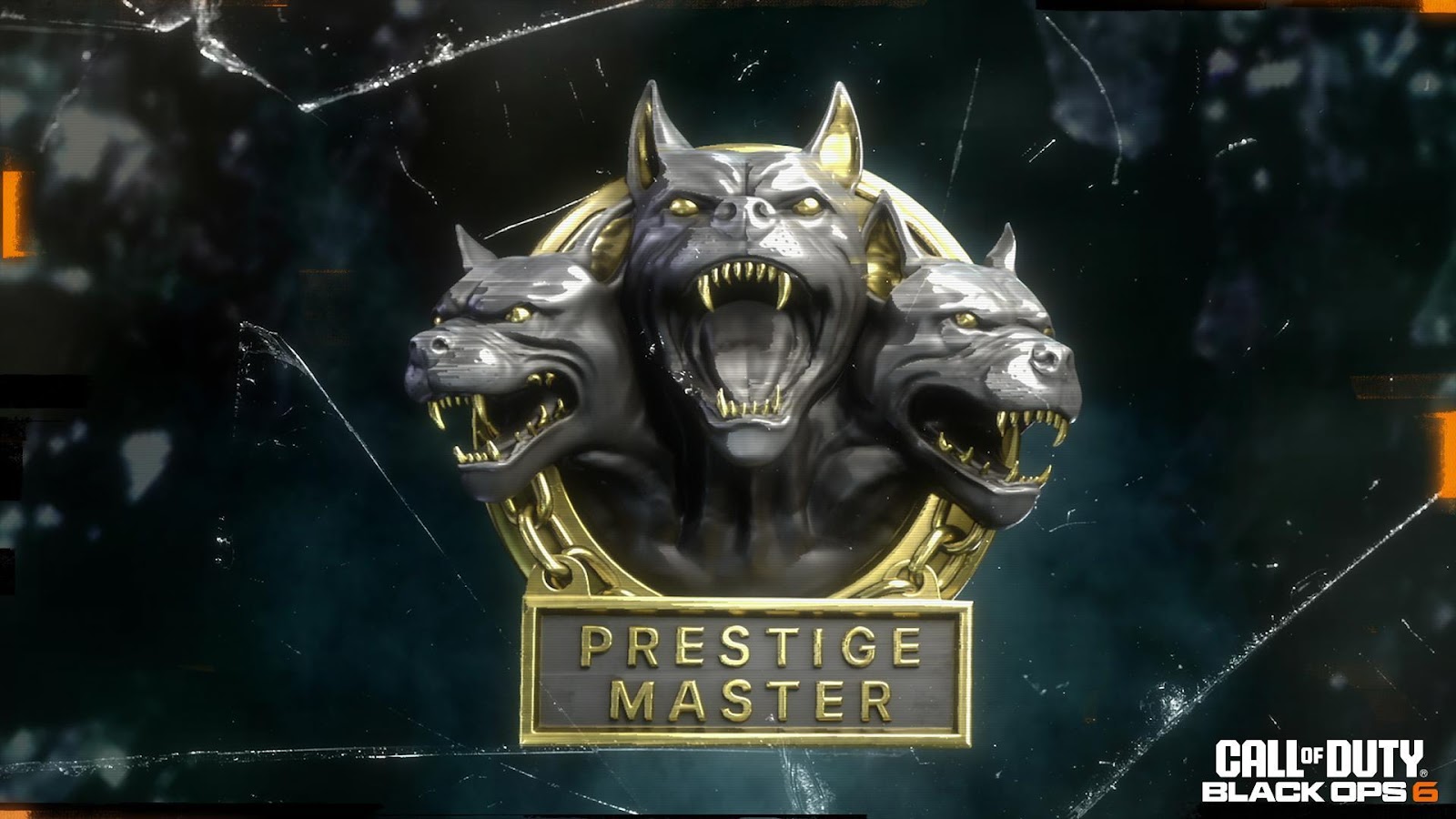 The icon for Prestige Master in Black Ops 6, a three-headed Cerberus design