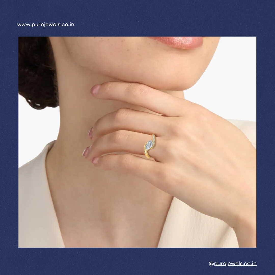 Lab-grown diamond ring for a Maa-to-be woman to wear at Godh Bharai rasam in India.