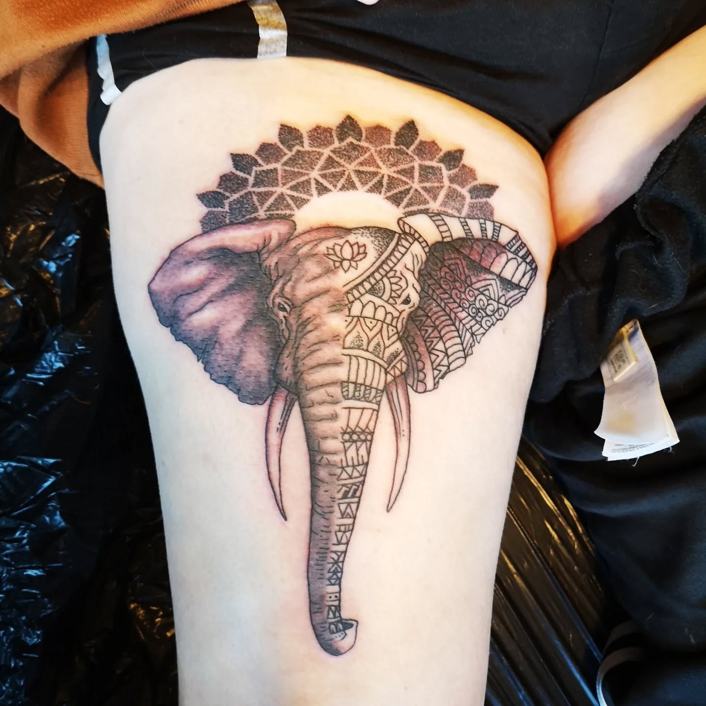 Elephant Thigh Tattoo