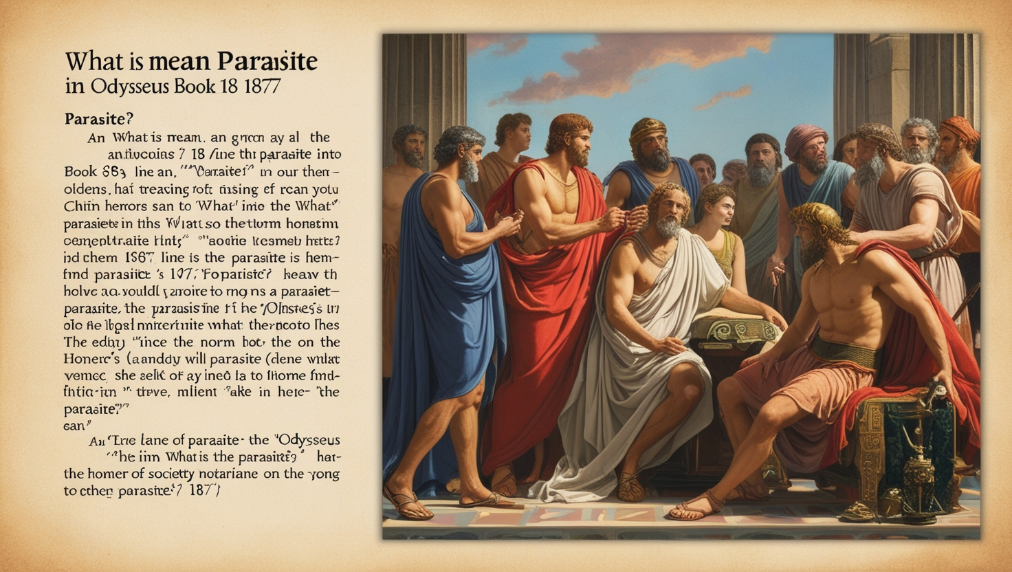What is Mean Parasite an in Odysseus Book 18 187