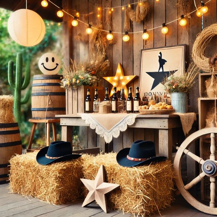 rustic country theme high school graduation party idea