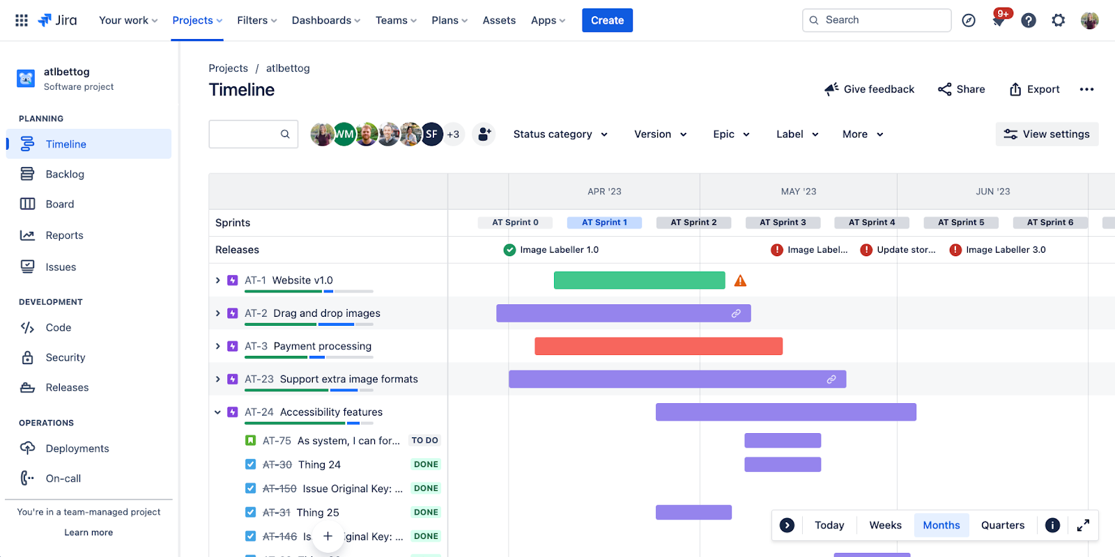 Jira product roadmap