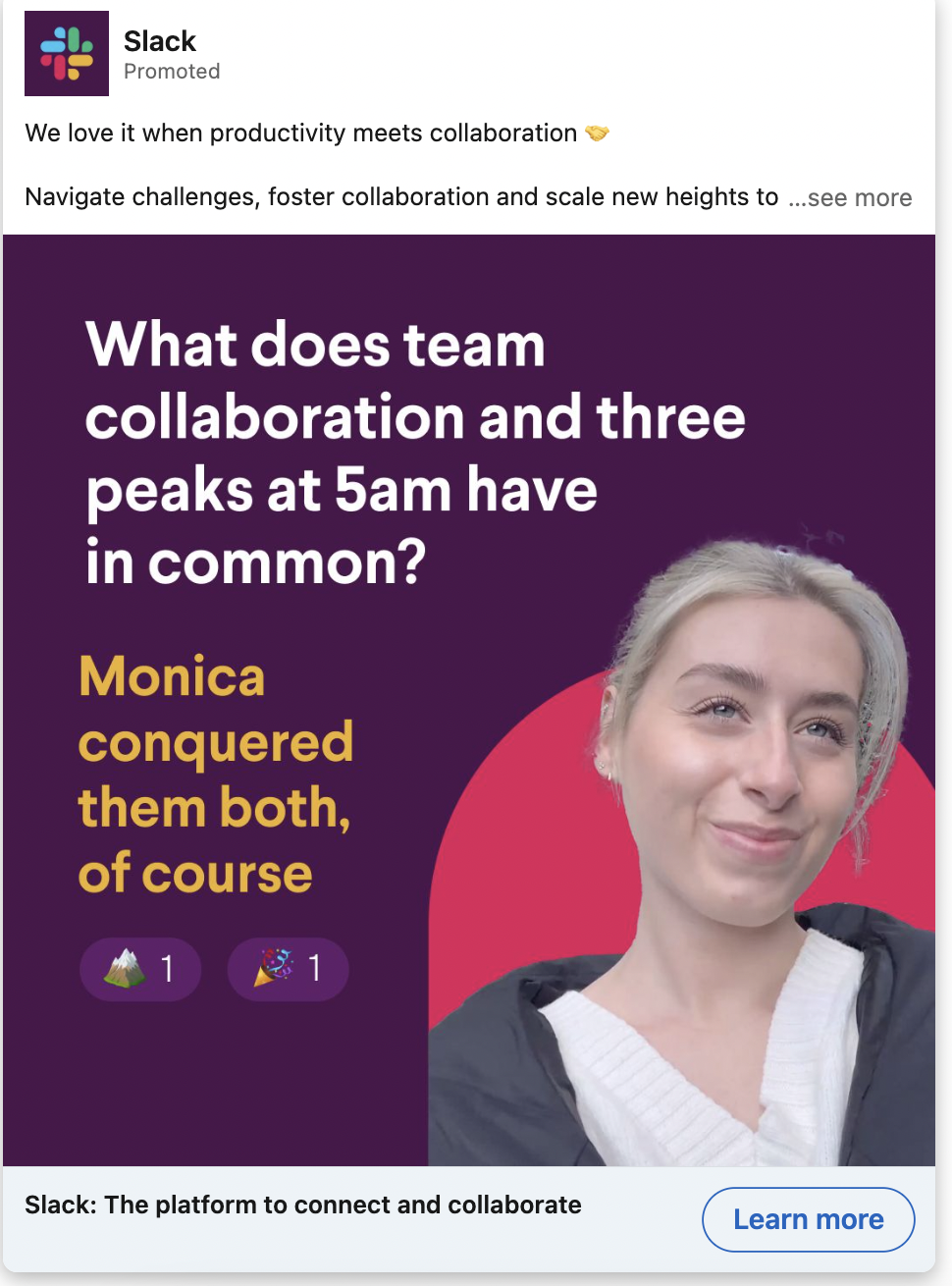 Slack’s Single-Image Ad