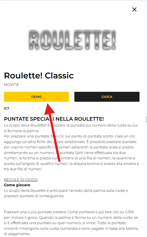 Roulette classic