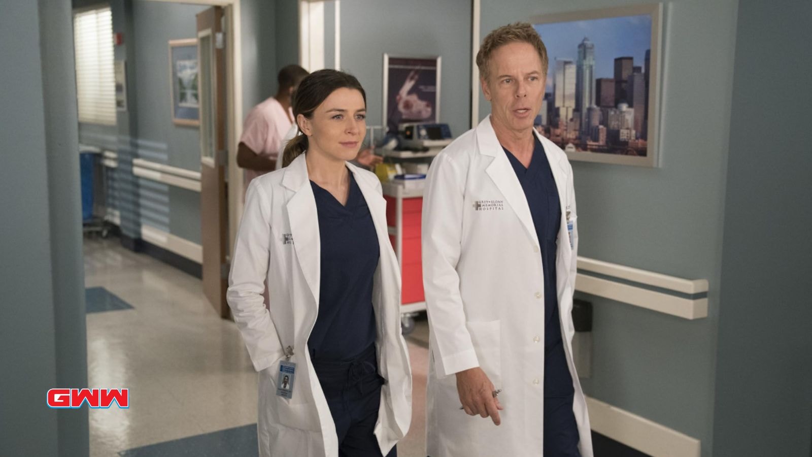 Greg Germann and Caterina Scorsone in Grey's Anatomy, Grey's Anatomy Season 21 Release Date